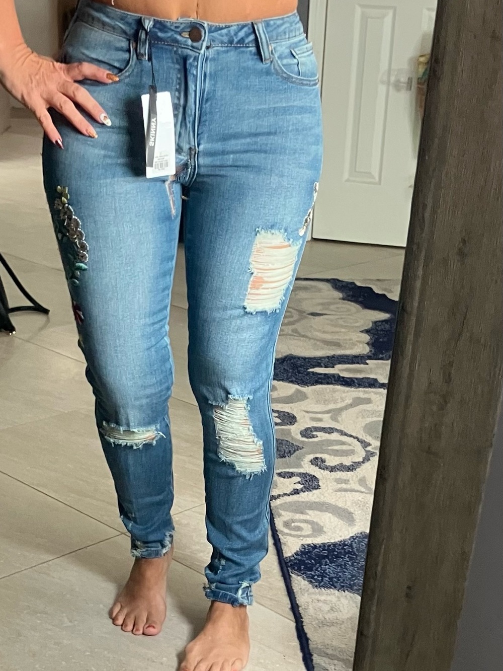 Embroidered jeans